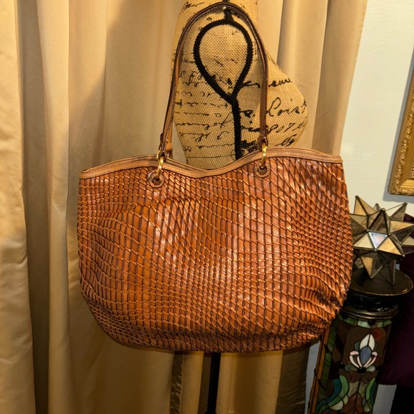 Cole Haan Handbags - 🥃COLE HAAN🥃WOVEN WHISKEY LEATHER SHOULDER BAG 🥃🥃🥃🥃🥃🥃